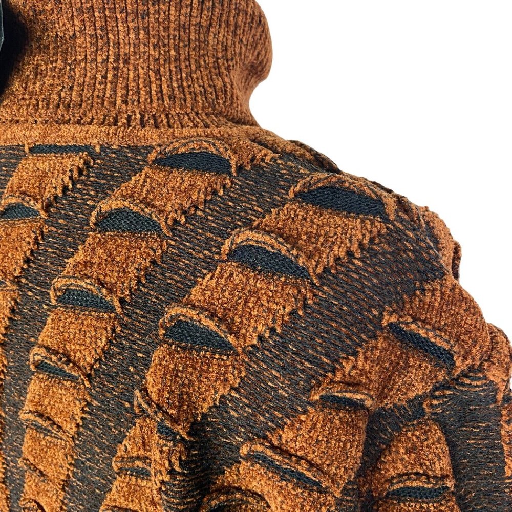 NWT Angel Design by Sabri Ozel rust brown black turtle neck chenille sweater XL - Picture 4 of 12